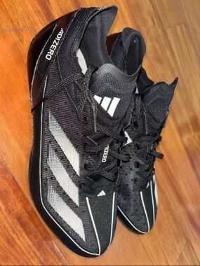 adidas Black & White Adizero football soccer cleats size 9.5